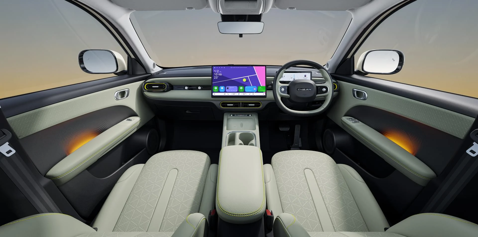 Chery Q dashboard and interior